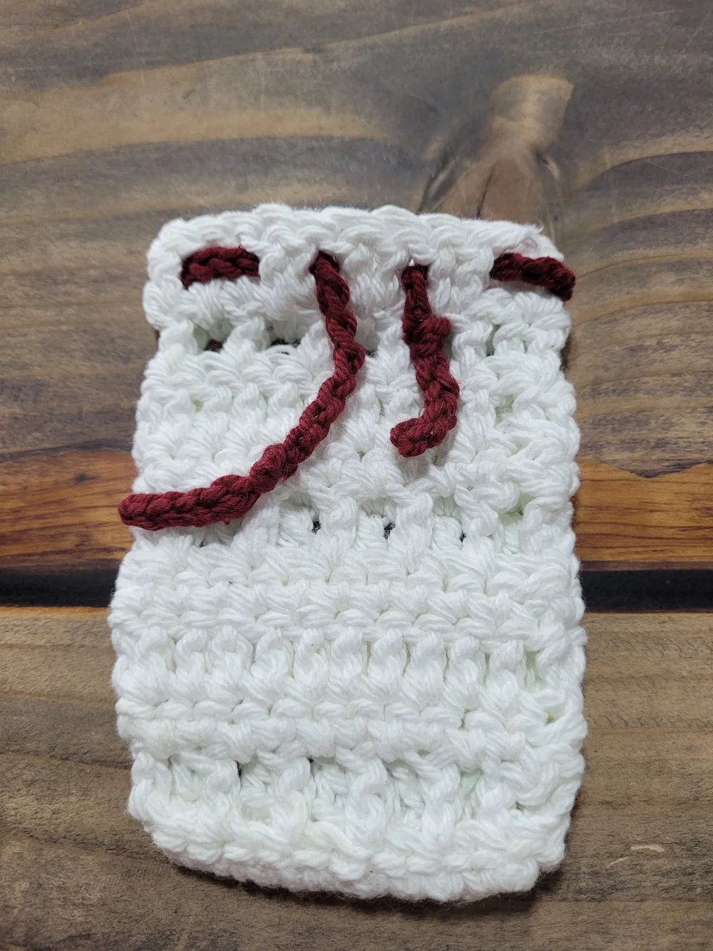 Handmade Crochet Set - Burgundy and White
